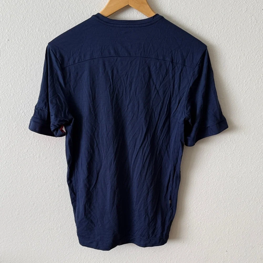 Rapha sz S Navy Blue Merino Men's Shirt great pre owned condition.